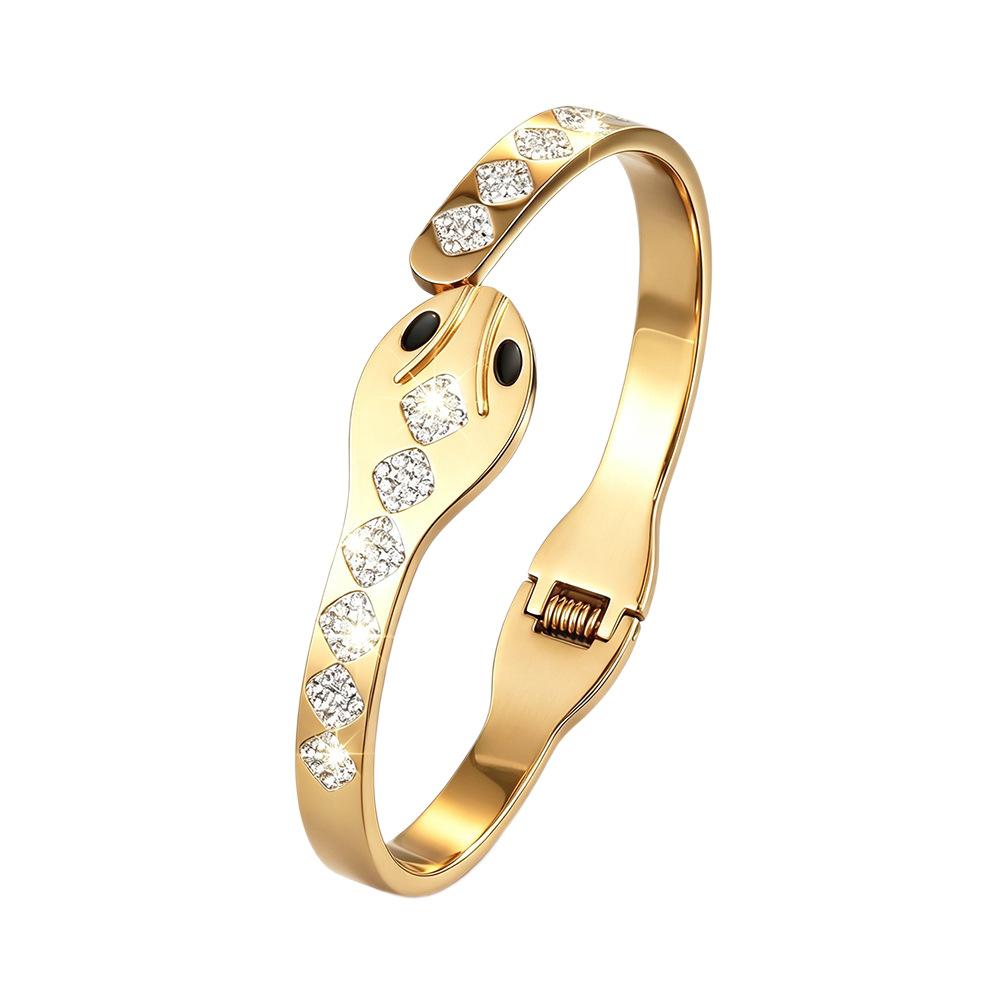 Bracelet Eco-friendly Steel Zircon Snake Sticky Titanium Steel Bracelet
