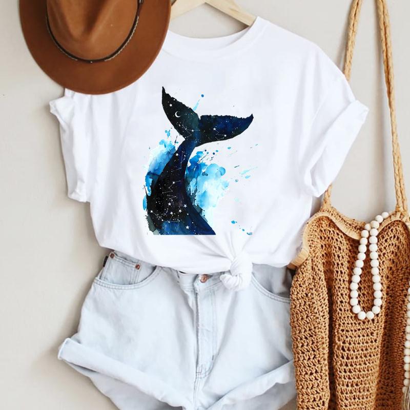 Women Cartoon Leopard Star Love Letter Trend 90s Fashion Summer Lady Print Tee Graphic T Top Travel Tshirts Trend T-Shirt