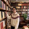 Women's Retro Fair Isle Cashmere Wool Sweater - Loose, Fashion-Forward, Heavyweight Knit in Lazy Style