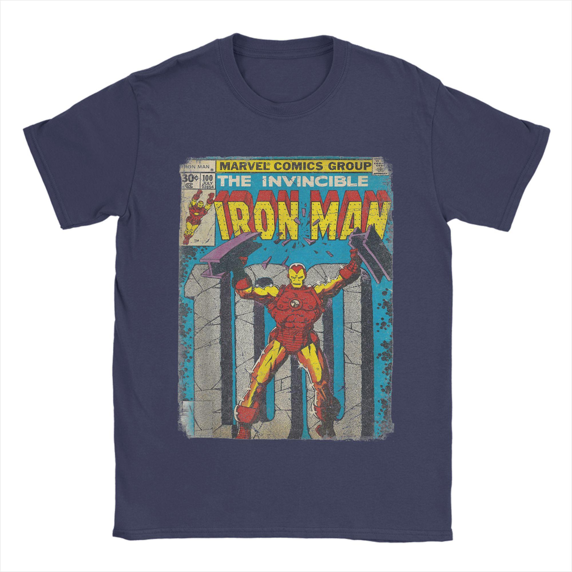 

Iron Man Classic Retro Comic Cover Graphic T Shirt Men Cotton Creative T-Shirt O Neck Tee Shirt Short Sleeve Clothing 4XL