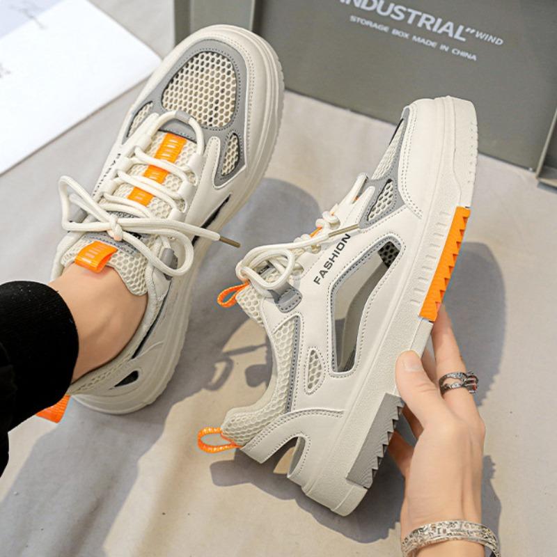 Mesh Casual Shoes Outdoor Walking Running Sneakers Male Fashion Sports Men Sandals Breathable Fitness Trainers Thick Sole Shoe