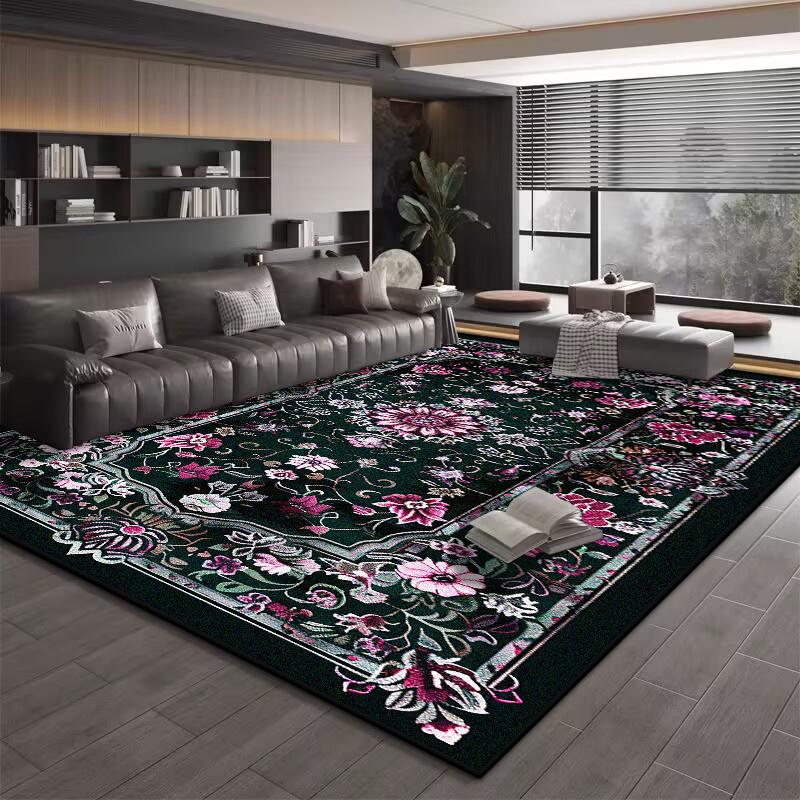 Retro Europäischer Stil Küchenboden Teppich Rutschfeste Teppiche für Wohnzimmer Dekoration Zuhause Große Flächenteppiche Bereichsteppich Matte Boden