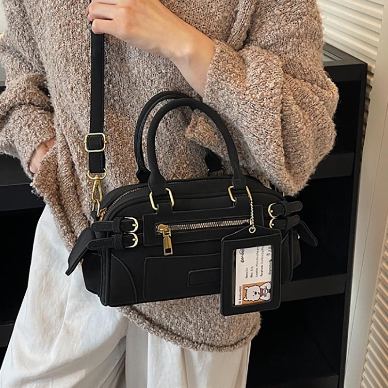 Faionable Bowling Bag Women's Handbag Crossbody Bag Versatile Small PU Leather Casual oulder Bag Versatile Bags Motorcycle Bags