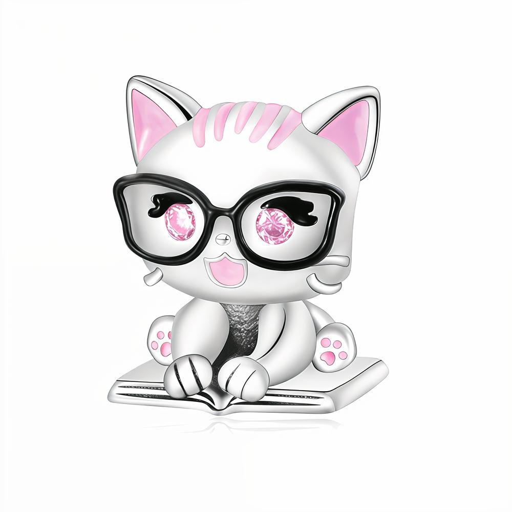 Copper Puppy Beads & Moon Cat Dangle Charm Fits Bracelet Cute Pet Pendant Jewelry Accessories Gifts