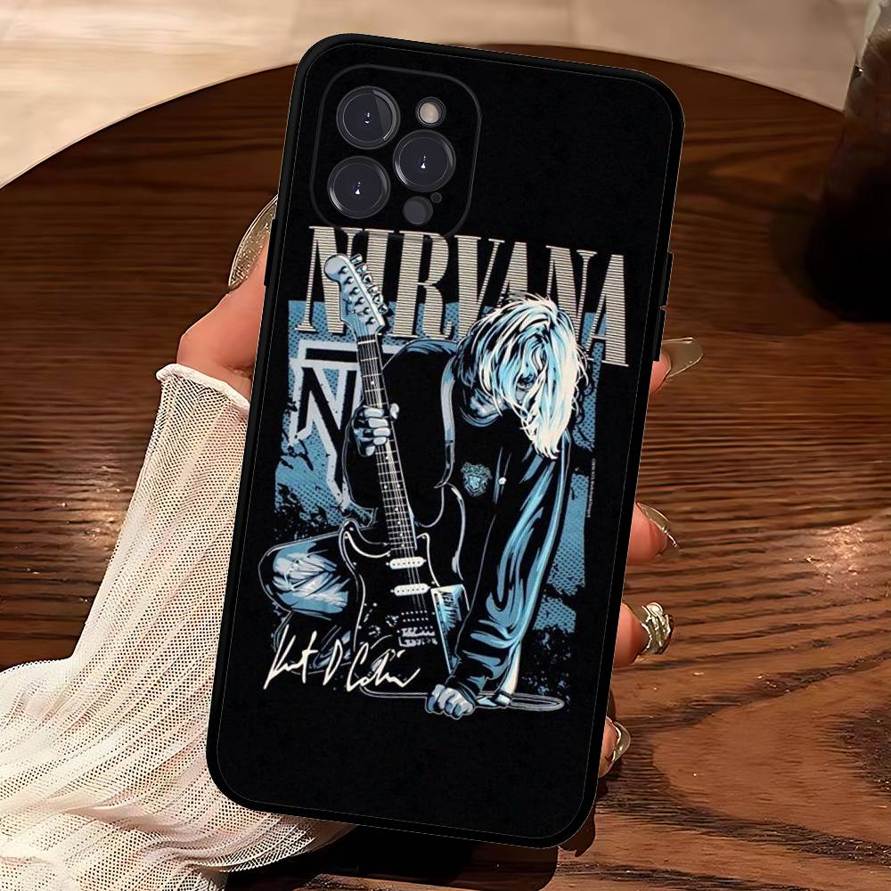 Grunge Band N-Nirvana For IPhone 17 16 15 14 13 12 11 Pro Max Plus Shockproof Black Soft Phone Cover