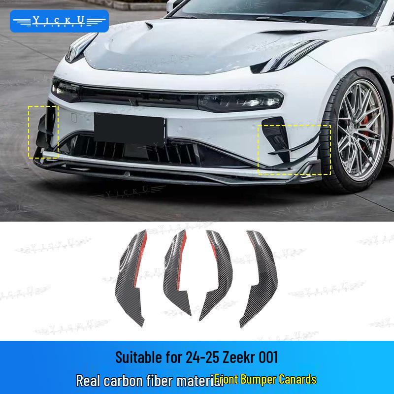 Zeekr 001 Body Kit: Carbon Fiber Front Lip, Side Skirts, Rear Diffuser, Spoiler, Roof Spoiler.