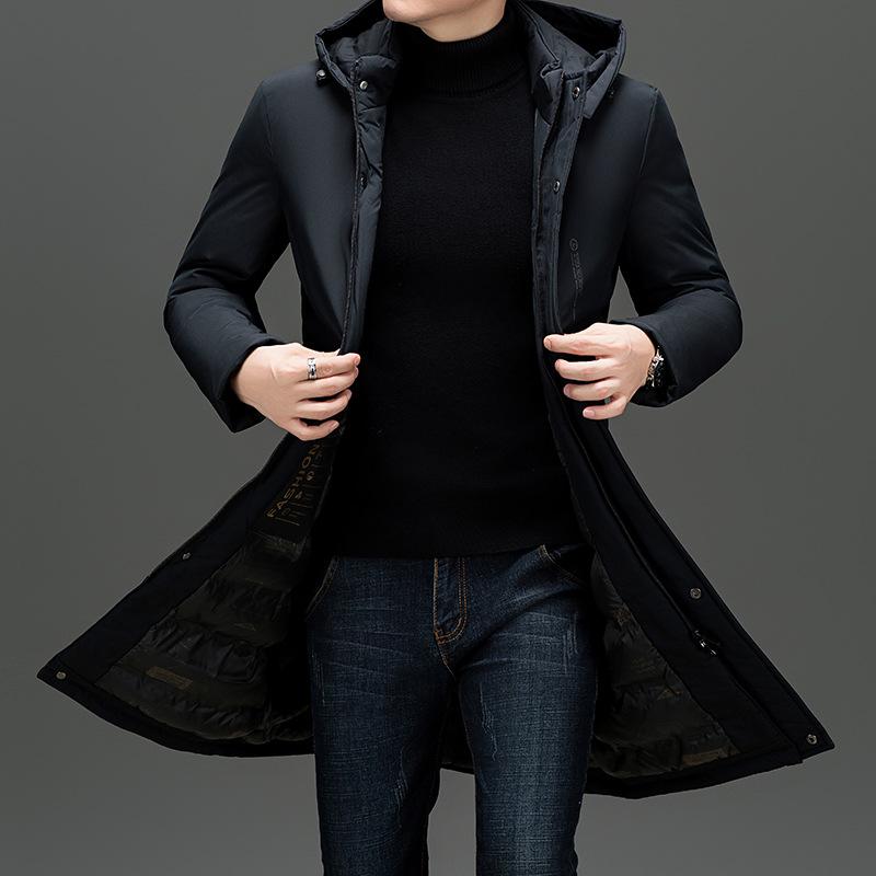 Men High End Long Thicken Winter Brand Casual Fashion Hooded Parka Jacket Heavy Windbreaker Outdoor Windproof Coats Outerwear