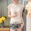 2025 Spring Summer Fashion Lace Women Blouses Elegant Solid New Petal Sleeve Lace Shirts O-neck Casual Simple Shirt Slim Fit Tops Clothes