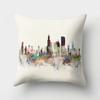 Colorful High City Building Print Decorative Pillow Case Bed Cafe Sofa Home Decor Polyester Square Cushion Cover 45X45Cm