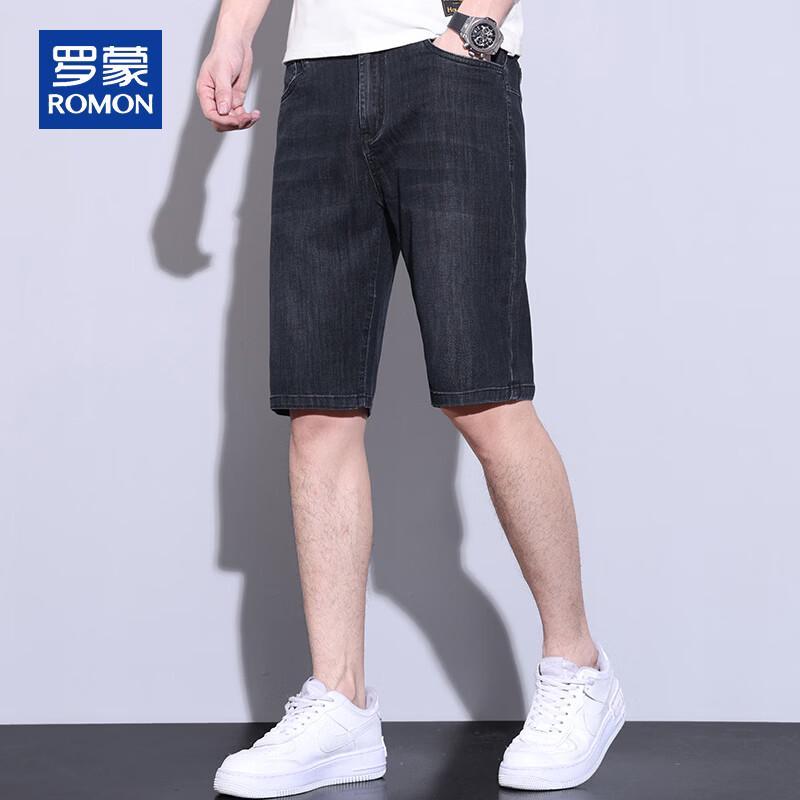 

ROMON Men s Straight-Leg Loose Fit Denim Shorts 34