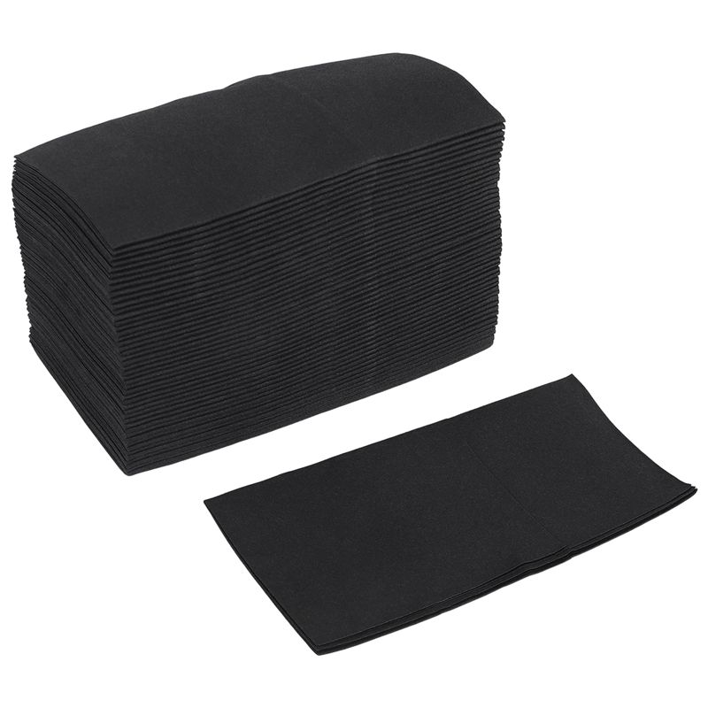

Good-50PCS Disposable Dinner Napkins With Built-In Flatware Pocket,Prefolded Cloth Like Paper Napkins For Wedding Party Black Du чёрный