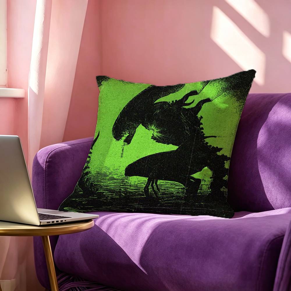 Horror Movies Alien Film Pillow Case Square DoubleSided Sofa Cushion Cover Bedroom Bedside Pillow