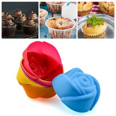 12 pezzi/set tazza per muffin, per uso alimentare, impilabile, colore casuale, a forma di cuore, per cupcake, stampo per pasticceria