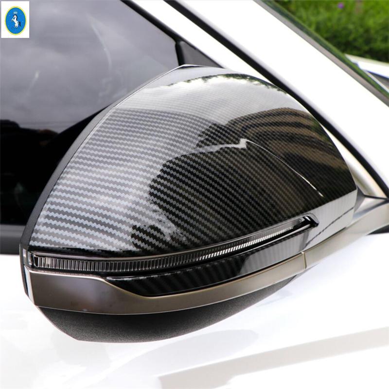 Chrome / Carbon Fiber Rearview Mirror Shell Rain Eyebrow Weatherstrip Shield Shade Cover Trim For Hyundai Tucson NX4  - 2025
