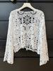 Bohemian Crochet Tie-Up Knit Cardigan - Women's Long Sleeve Sun Protection Top