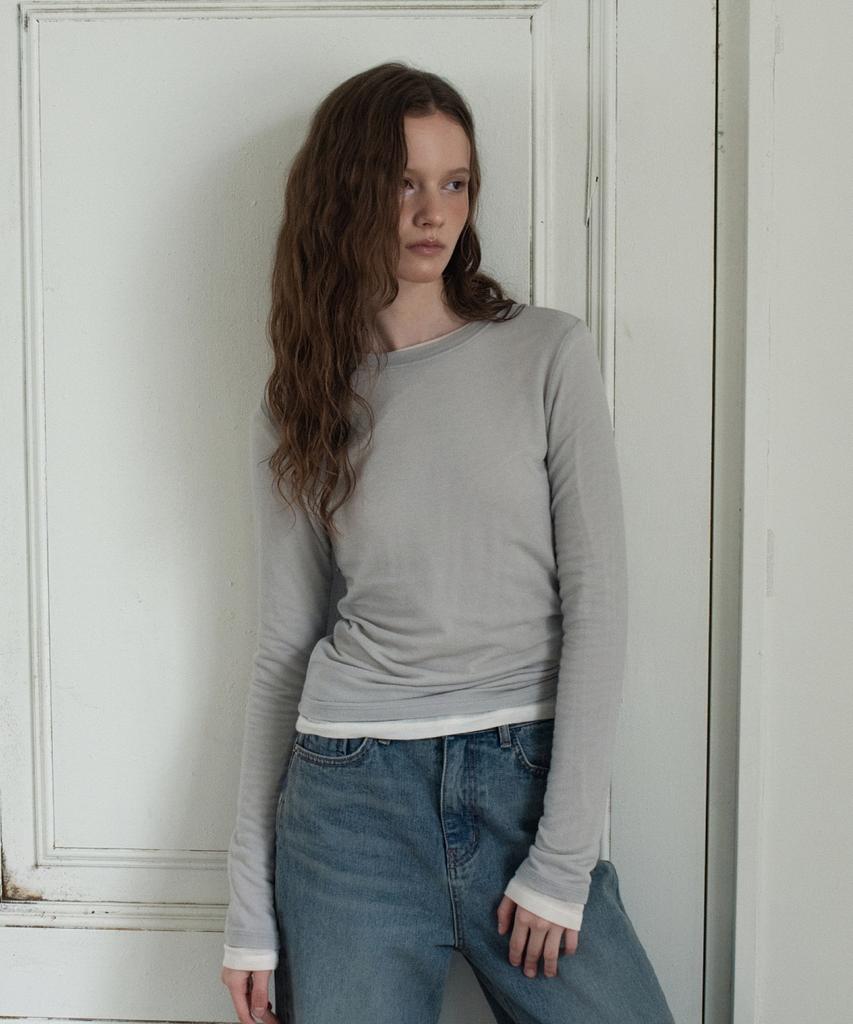 WAARFORWOMAN Wt-96 Mild Cashmere T-Shirt_Gray