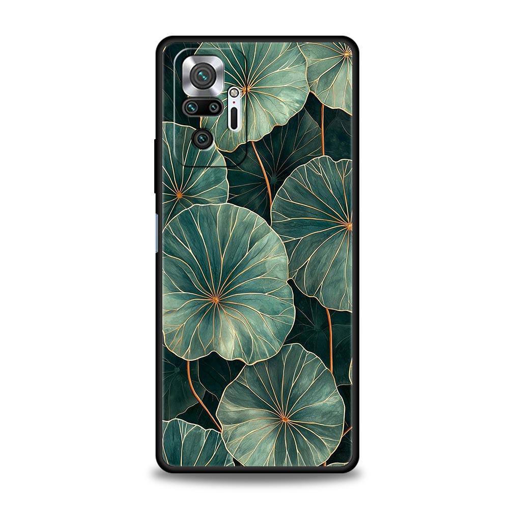 Leaves Monstera Green Phone Case For Xiaomi Redmi Note 14 13 5G 10 11 12 Pro Plus 4G 14C 13C 12C 10C Black Cover