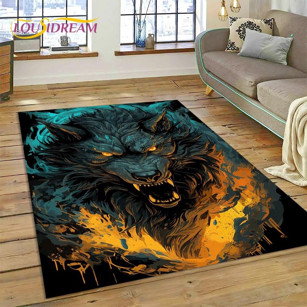 Viking Nordic Odin Valhalla Cartoon Valknut Carpet Rug for Home Living Room Bedroom Sofa Doormat Decor,kid Area Rug Non-slip Mat