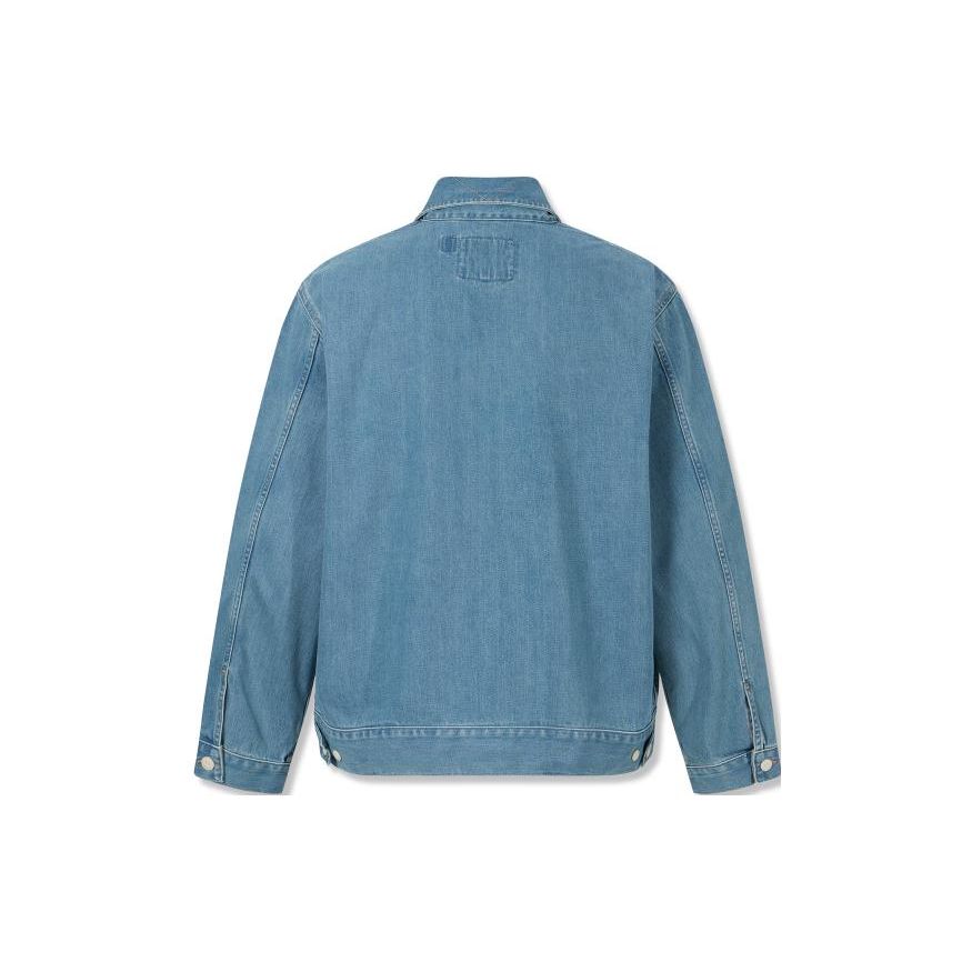 Levis SS23 Midnight Blue Label Series Solid Color Truck Driver Denim Jacket Men Jacket A2195-0004