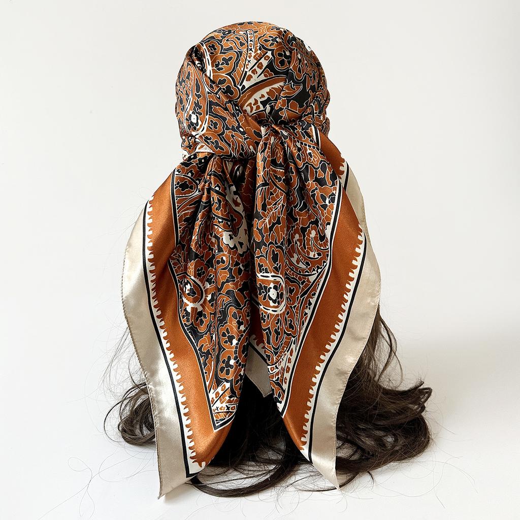 Fashionable Paisley-print Large Scarf, Fashionable 90s-style Headscarf and Wrap