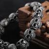 Cooles handgefertigtes Totenkopf-Perlen-Kettenarmband für Männer aus massivem Edelstahl, Herrenarmbänder, Punkrock-Schmuckzubehör