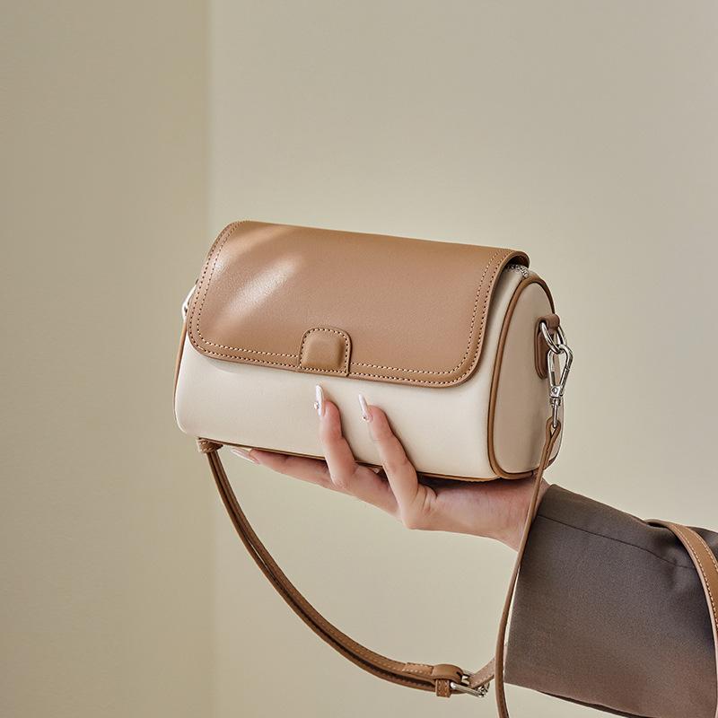 Qiao Lady Bag Women 2025 New Crossbody Bag Women's Bag Versatile Small Bag Fashion Single Shoulder Genuine Leather Cylinder Bag