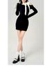 French Black Off-Shoulder Bow Knit Dress – Women's Slimming Hip-Hugging Short Skirt for Spring & Autumn