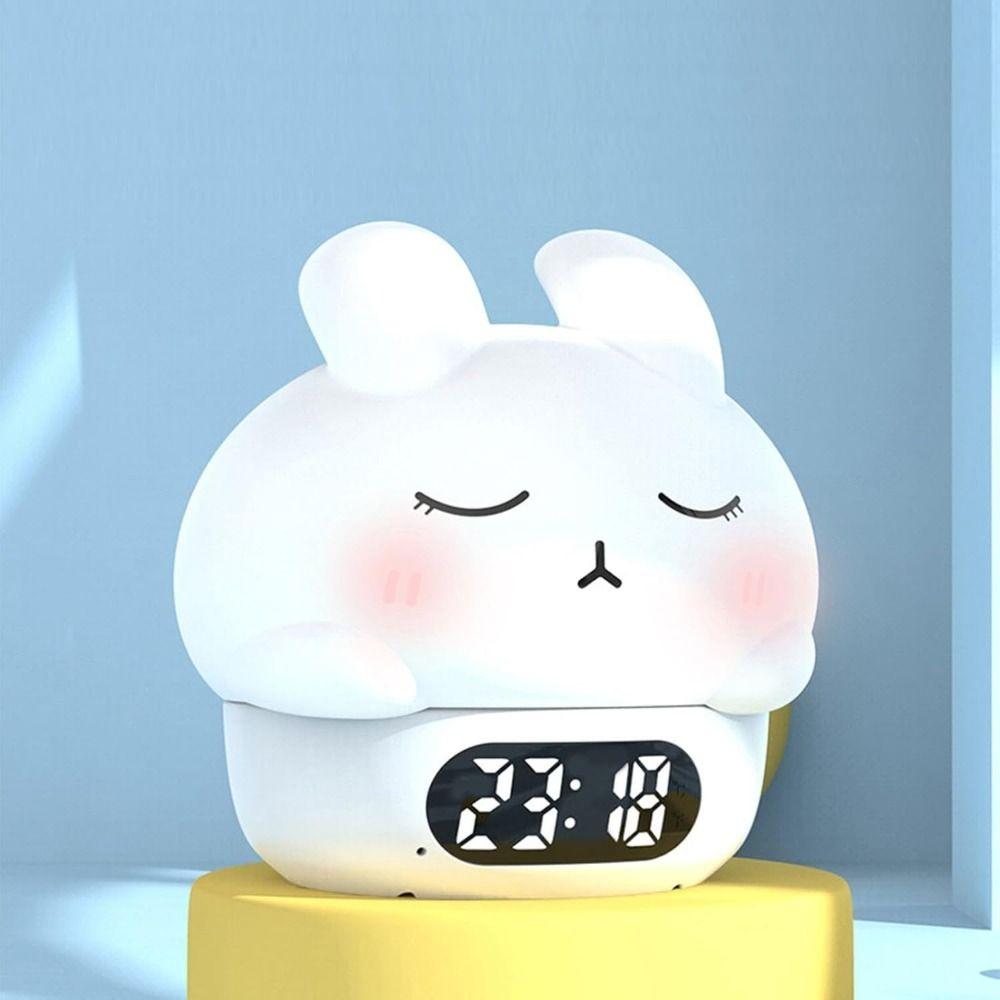 Timer Color-Changing Rabbit Lamp Temperature Display Electronic Desk Clock Nursery