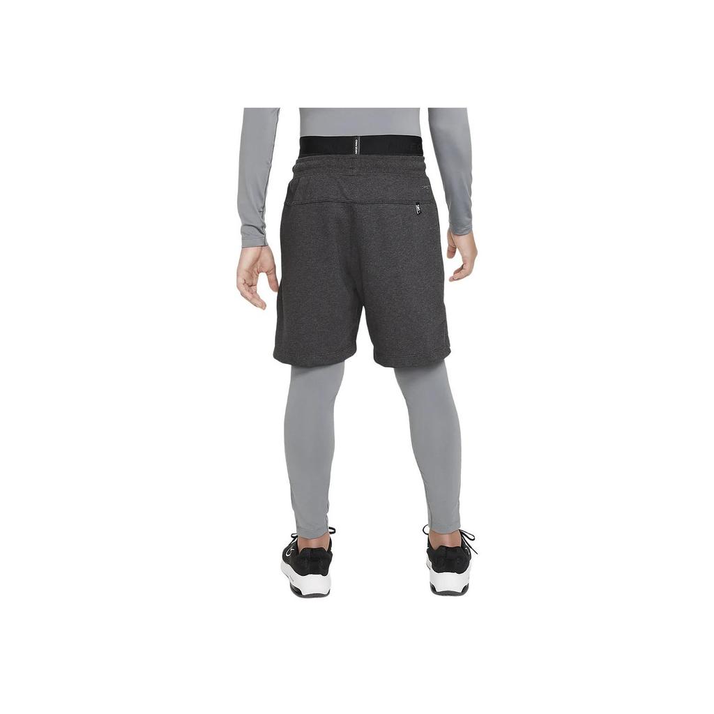 Nike Pro Dri-FIT Solid Mid-Rise Loose Straight Leg Leggings Kids Leggings Smoke-Gray FJ6821-084