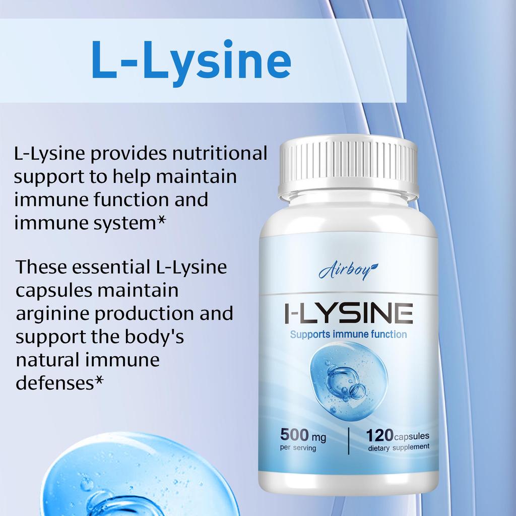 L-Lysine Capsules 500mg-Support Healthy Connective Tissue and Calcium Absorption