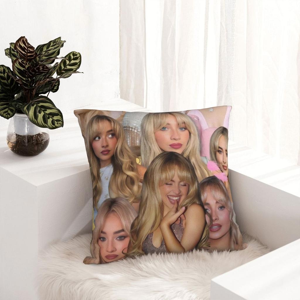 Sabrina Carpenter American Singer Pillow Cover Fashion Pillow Case Soft Cushion Cover Pillowcases For Sofa Home Decoration