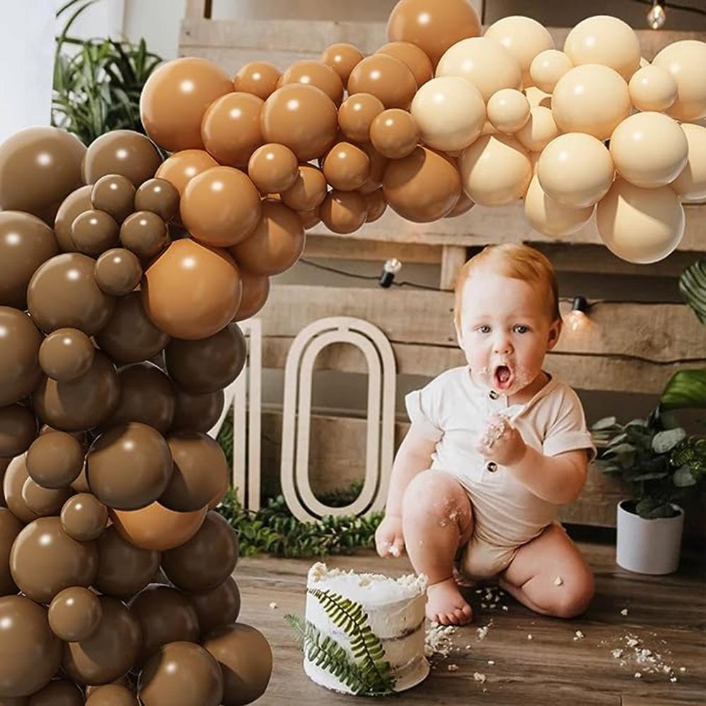 Retro Khaki Balloon Arch Kit Brown Cocoa Skin Balloons Garladn Baby Shower Wedding Anniversary Birthday Party Decoration Globos