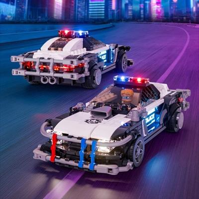 Cyberpunk Series Assembled Patrol Police Car Model Ornaments Assembled Toys Entry-Level Cool Construction Block Car
