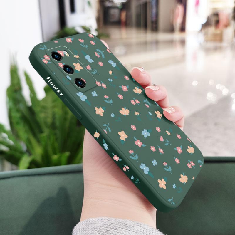 Mini Flowers Phone Case For Huawei P40 P50 P30 P20 Pro Lite Nova 5t Y7A Mate 40 30 20 Pro Lite Liquid Silicone Cover