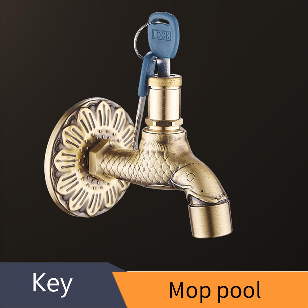 Bidcock Faucet Antique Bronze Dragon Carved Tap Bathroom Mop Faucet Washing Machine Faucet Outdoor Faucet For Garden 811573