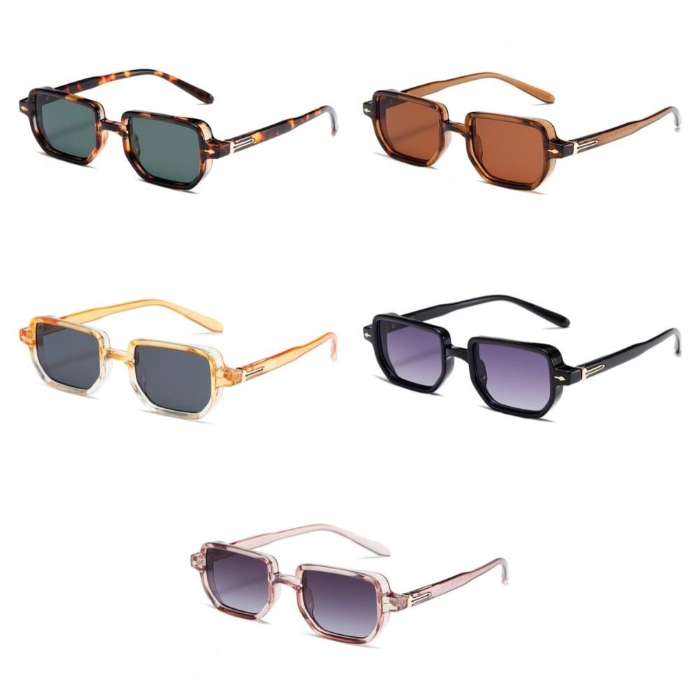Punk Square Frame Glasses Small Frame UV400 Eyewear Retro Sun Glasses  Business