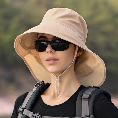 Yeni Moda Kadın Yaz UV Korumalı Güneş Şapkası Kadın At Kuyruğu Kova Şapka Boyun Kanatlı Açık Hava Seyahat Plaj Şapkası