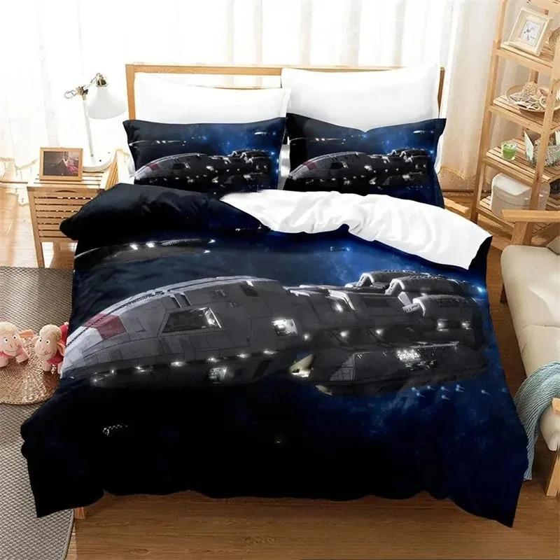 

Comforter 3D Printed Battlestar Galactica Bedding Sets Exquisite Bed Supplies Set Bed Comforter Set Luxury Birthday Gift Comforter (quilt)-EU Single(135*200cm)3pcs