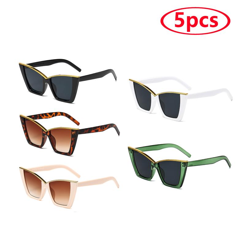 

5Pcs Vintage Cat Eye Sunglasses Women Brand Small Cateye Frame Sun Glasses Female Designer Retro Shades Uv400