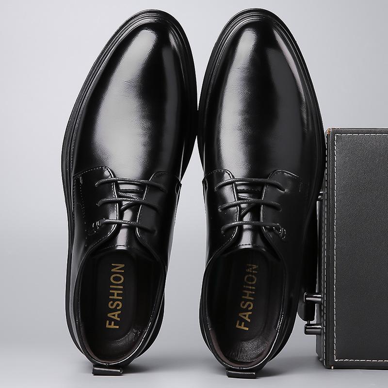 Fashion Fashion Casual Designer Shoes Male Derby English Style Groom Wedding Autumn Cowhide Pointy Dress Business Men's Leather Shoes