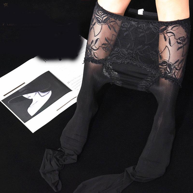 

Sexy Women Lace Shiny Stockings Smooth Maid Sexy Tight Sheer See Through Oil Gloosy Pantyhose Stocking Underwear 2 In 1 Plus Siz L