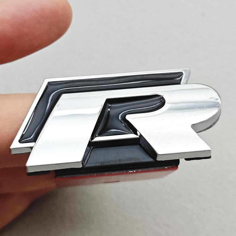 2026 Heißer Aufkleber 3D Metall Auto Logo R RLine Kühlergrill Emblem Abzeichen Aufkleber für Volkswagen VW Golf R R32 MK7 MK7.5 MK8 Polo GTI