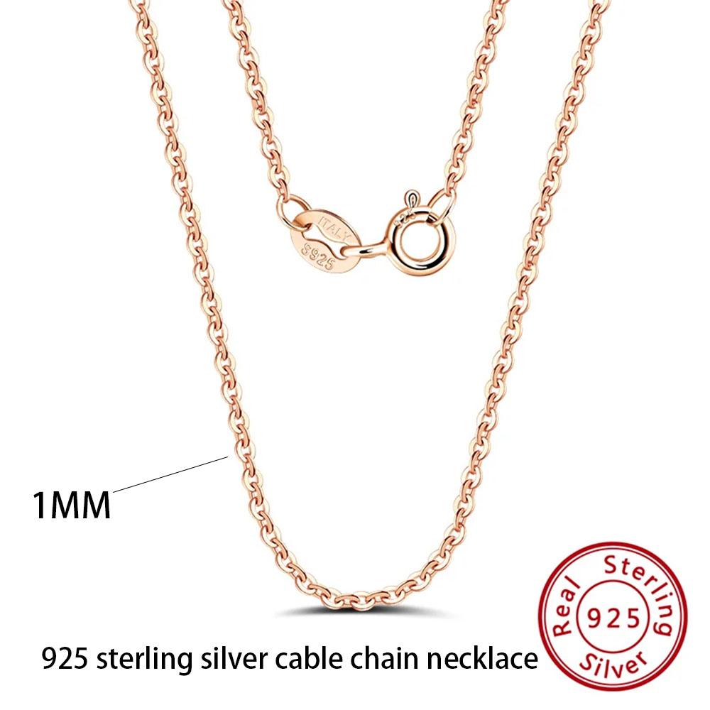 

Effie Queen 100% 925 Sterling Silver Basic Chain Necklaces Box/Snake/Chopin/Figaro Beaded Chain 40-60cm Unisex DIY Casual Wear 40cm