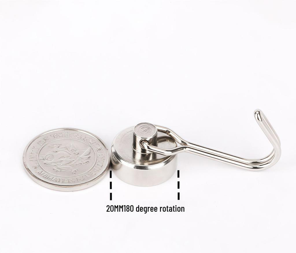 Neodymium Iron Boron Magnetic Hook Hanger, E16 Metal Magnetic Suction Cup, Punch-Free Installation.