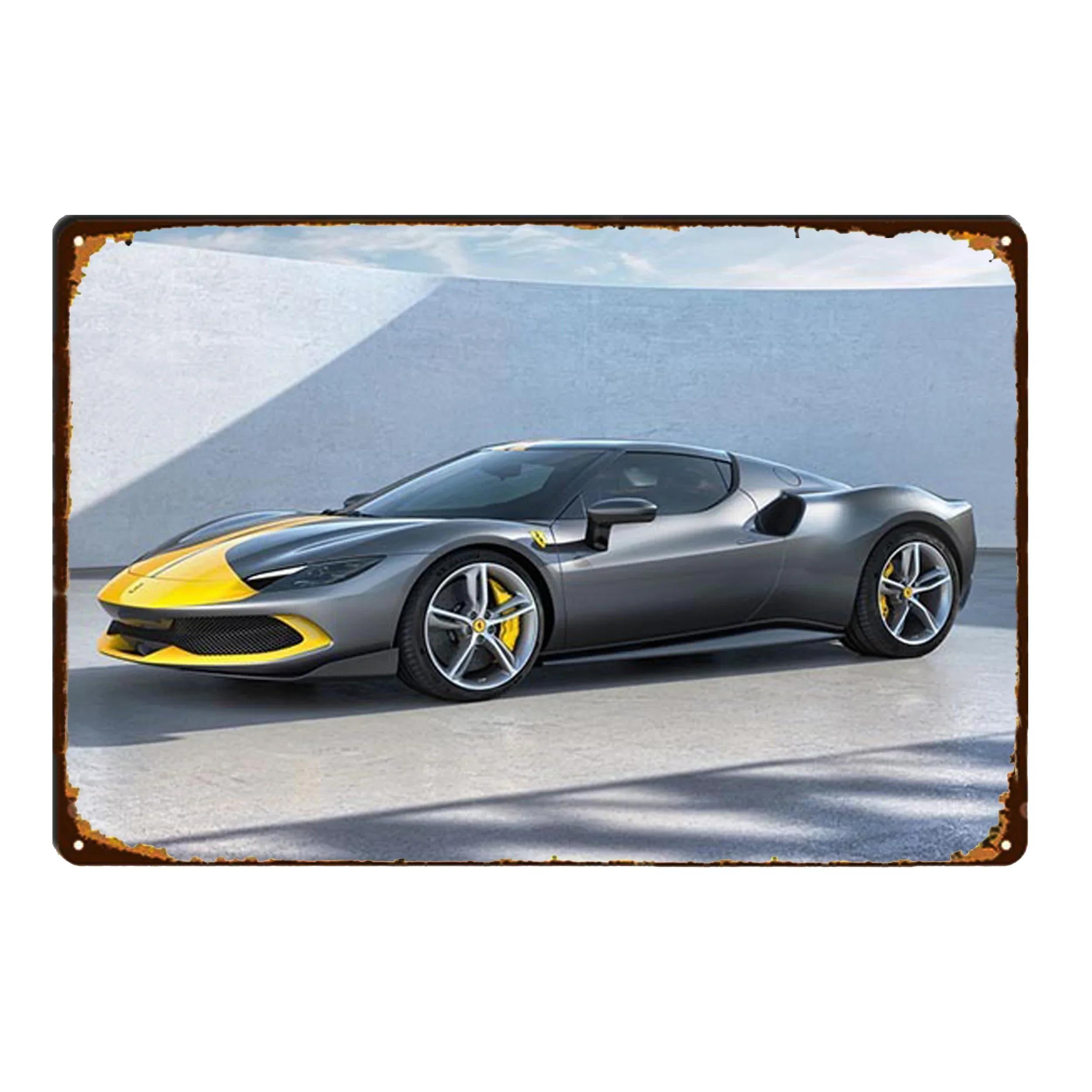 

Sports Car Racing Poster Rust Shabby Tin Sign Art Decor Garage Bar Man Cave Signs Decorative Plaques Wall Metal Tin Plate Sign 20x30cm