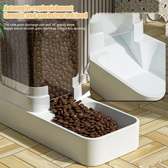 Automatischer Futterspender für Haustiere, großes Fassungsvermögen, 3,3 l, Wasserbrunnen für Haustiere, 1,3 kg Hundefutter, Futternapf aus Kunststoff, Wasserspender für Haustiere für Katzen und Hunde