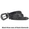 Women's European and American feng shui diamond leather belt, handmade diamond-encrusted fashionabl