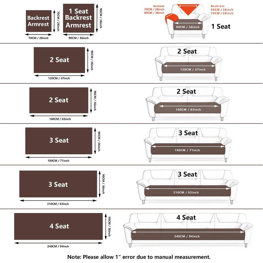 Couch Cover, Washable Sectional Sofa Cover, Anti Slip Sofa Slipcovers for 3 Cushion Couch Sofa L Shaped Recliner, Furniture Prot