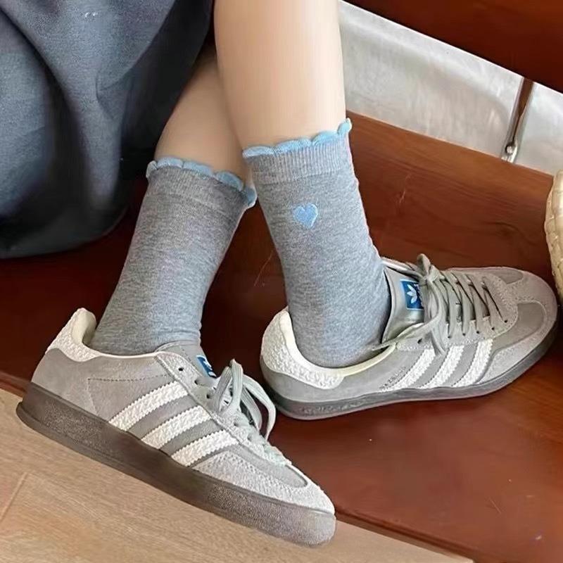 5 Pairs of Autumn and Winter Socks Women's Solid Color Strips Korean Cold Atmosphere Full of Socks Women's Thick Stacking Socks