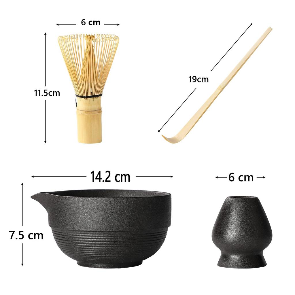 Katakuchi Matcha Bowl Tea Ceremony Matcha Utensils Tea Chasen Chasen Bowl Bottom with Horizontal Stripes Set, Set, Set, Bowl, Stand, (100-Stage),